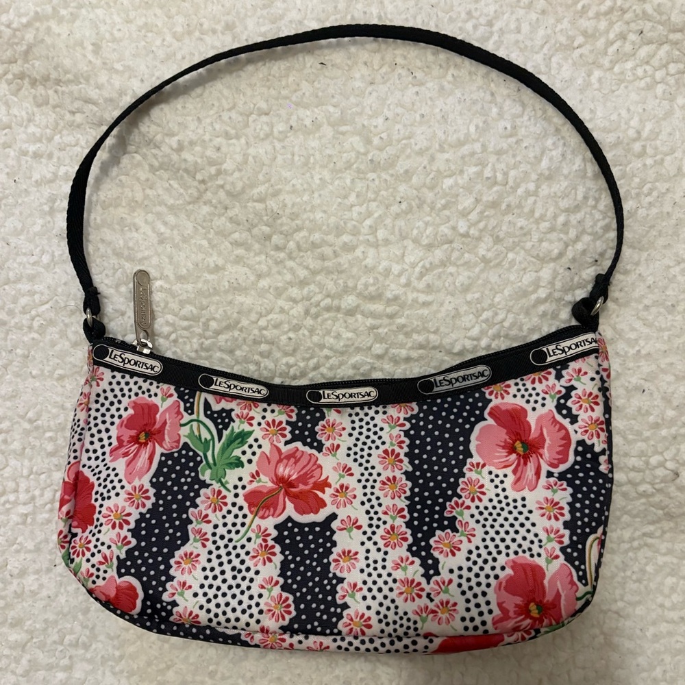 Lily Bloom Floral Shoulder Bag - Black and Red